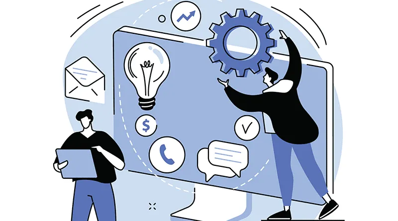 People interacting with technology and ideas