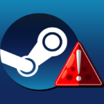 Steam logo with warning symbol