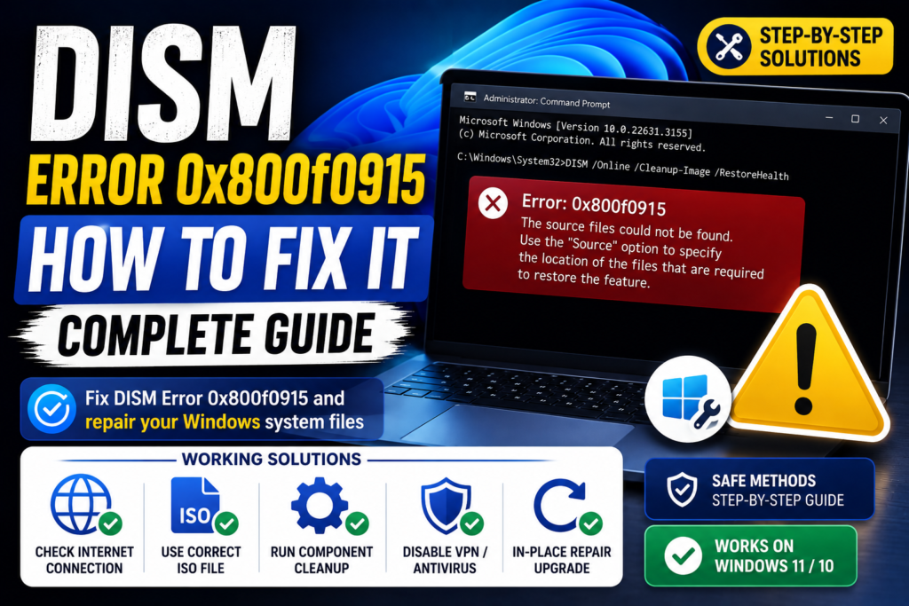 Fix DISM Error 0x800f0915