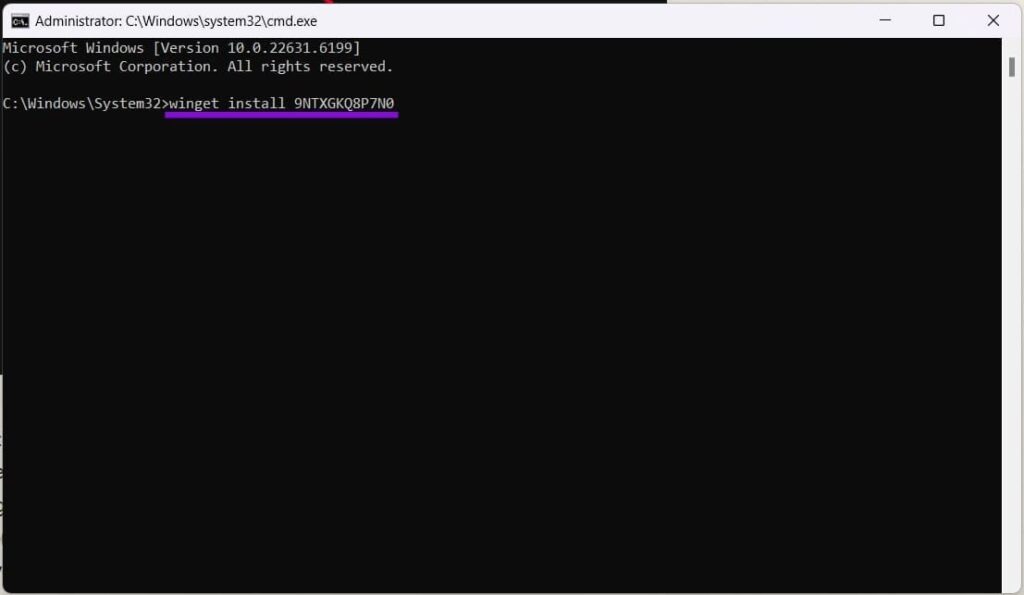 winget install 9NTXGKQ8P7N0
