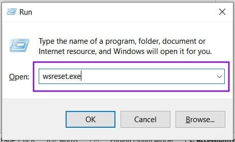 Run WSReset