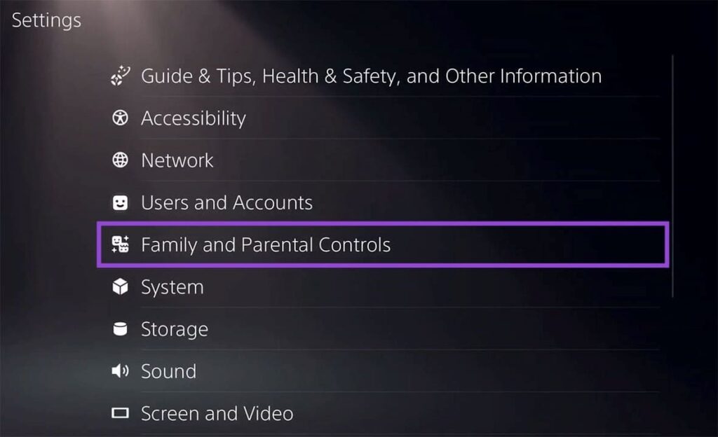 Open PS5 Settings