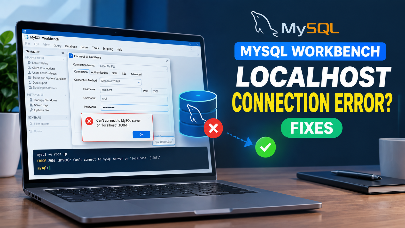 MySQL Localhost Connection Error Fix