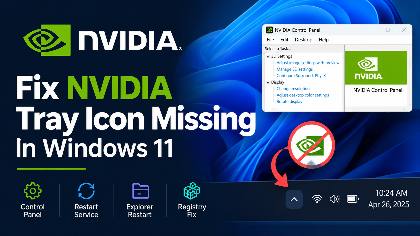 NVIDIA tray icon missing Windows 11