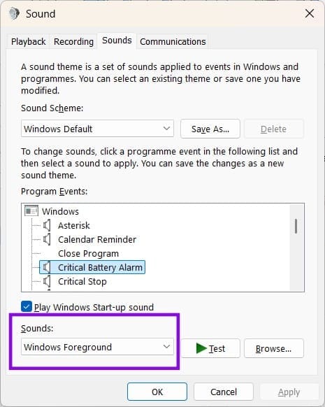 Select a Windows Event