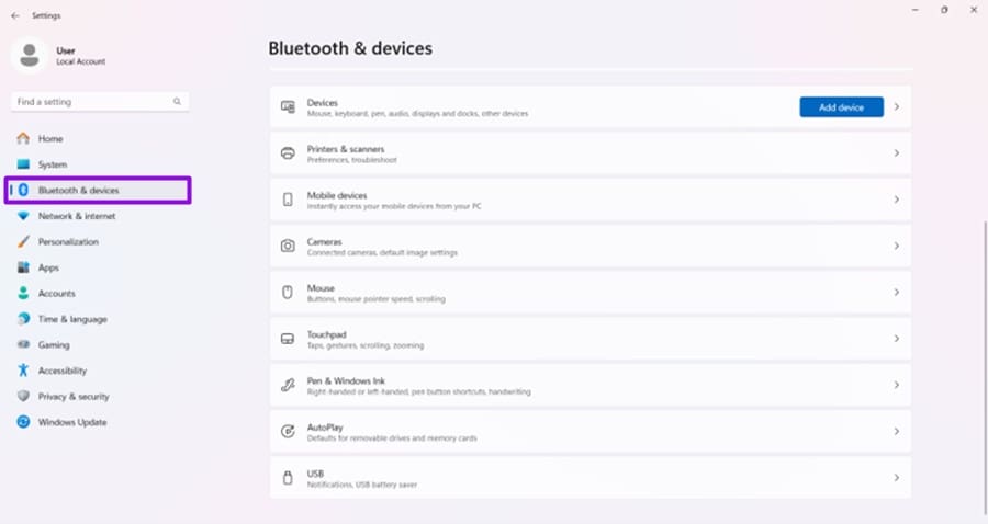 Inspect the Keyboard and Connected Devices