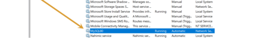 Start the MySQL Server service