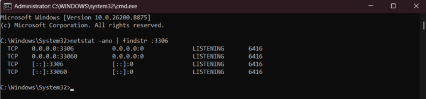 Check Whether MySQL Is Listening on Port 3306