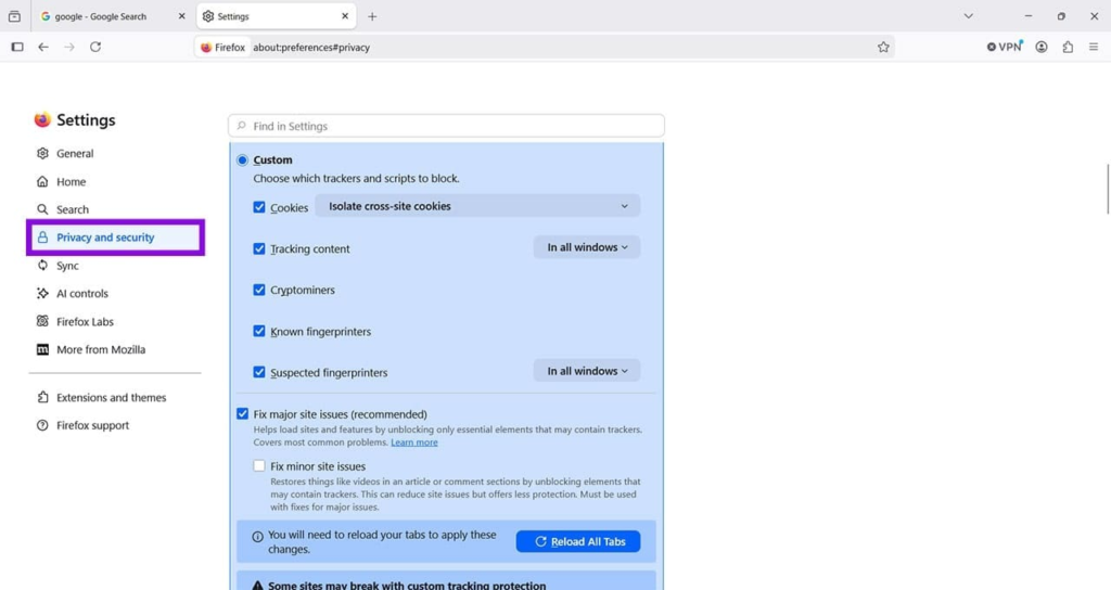 Custom option